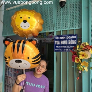 Bong bóng bay đầu hổ cọp và sư tử